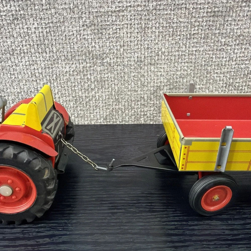 ZETOR Tin Windup Farm Tractor and trailer Kovap Czech Republic NO KEY AS IS